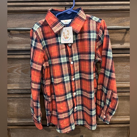 Busy Bee Smocks Plaid Flannel Button Down size 7 - Picture 1 of 3
